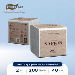 [PLCN-001NN] PLENTY PRO COCKTAIL NAPKIN BORDER EMBOSSED 100`S WH FSC MIX 70%