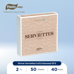 [PLDN-002NN] PLENTY PRO DINNER SERVIETTES FULL EMBOSSED 50`S WH FSC MIX 70%