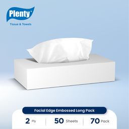 [PLFT-002NN] PLENTY PRO FACIAL EDGE EMBOSSED LONG PACK 50`S WH FSC MIX 70%