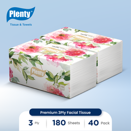 [PLFT-022NN] PLENTY PREMIUM 3PLY FACIAL TISSUE 180`S FSC MIX 70%