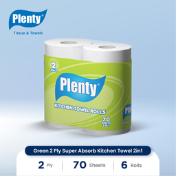 [PLKT-001NN] PLENTY GREEN 2PLY SUPER ABSORB KITCHEN TOWEL 2IN1 FSC MIX 70%