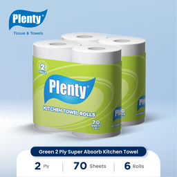 [PLKT-501NN] PLENTY GREEN 2PLY SUPER ABSORB KITCHEN TOWEL 2IN1 FSC MIX 70% (TW1)