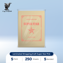 [6B-09HS120] Laminated Wrapping Kraft Super Star Pink HS Code LWK (in sheet) : 4810.99.90